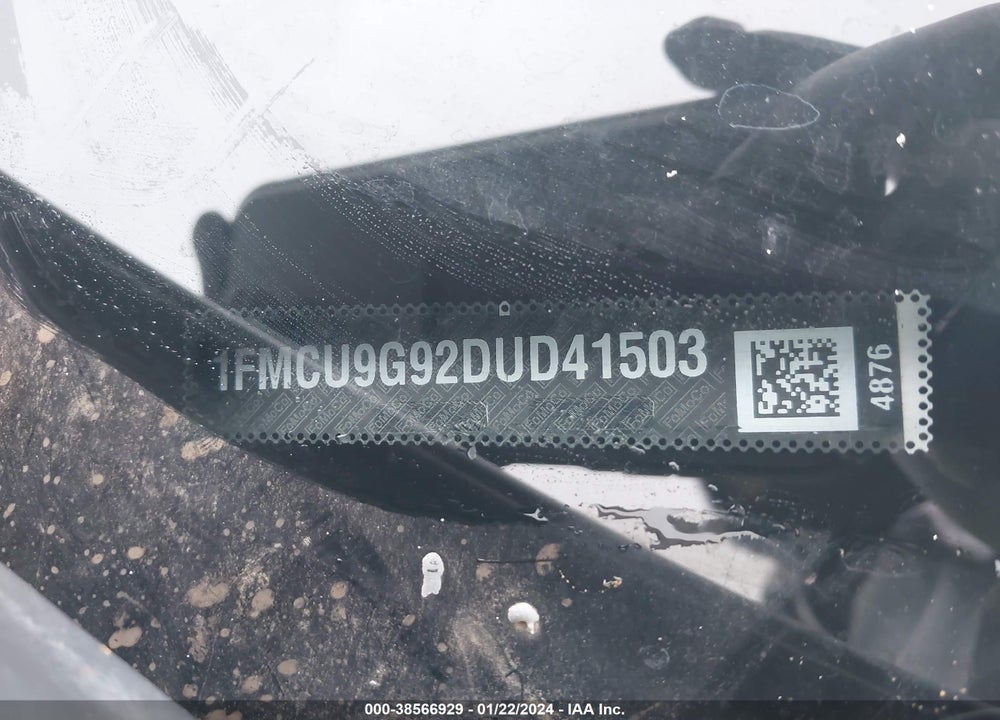 2013 FORD ESCAPE SE VIN: 1FMCU9G92DUD41503