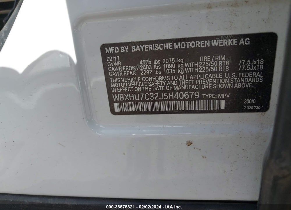 2018 BMW X1 SDRIVE28I VIN: WBXHU7C32J5H40679