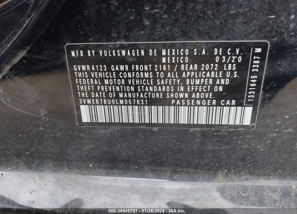 2020 VOLKSWAGEN JETTA 1.4T SEL VIN: 3VWEB7BU0LM057631