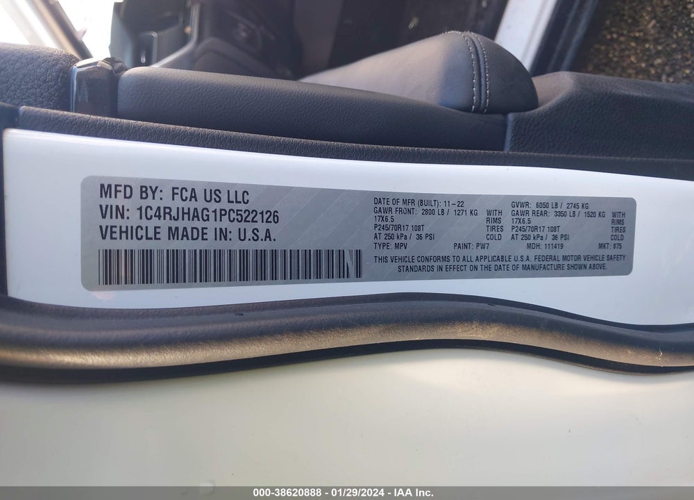 2023 JEEP GRAND CHEROKEE LAREDO 4X4 VIN: 1C4RJHAG1PC522126