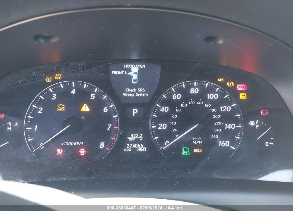 2012 LEXUS LS 460 VIN: JTHBL5EF8C5112108