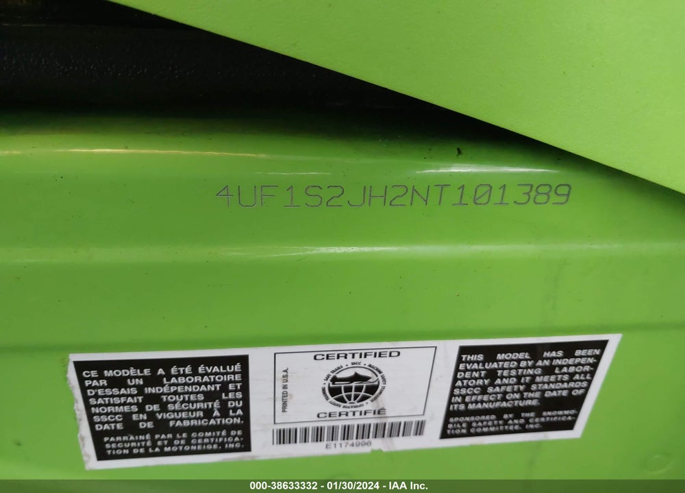 2022 ARCT HARD CORE 8000 VIN: 4UF1S2JH2NT101389