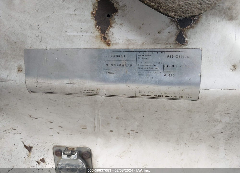 2001 NISSAN DIESEL UD2300 VIN: JNALC33H11AH60057