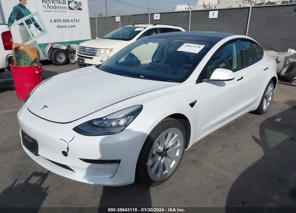 2022 TESLA MODEL 3 LONG RANGE DUAL MOTOR ALL-WHEEL DRIVE VIN: 5YJ3E1EB3NF298938