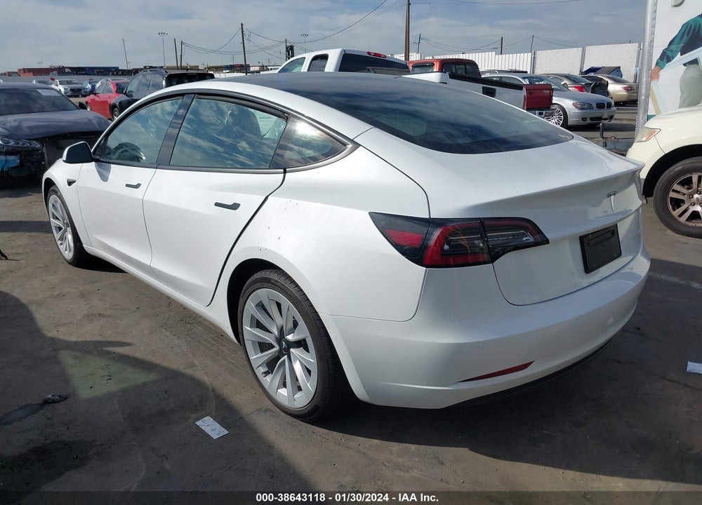 2022 TESLA MODEL 3 LONG RANGE DUAL MOTOR ALL-WHEEL DRIVE VIN: 5YJ3E1EB3NF298938