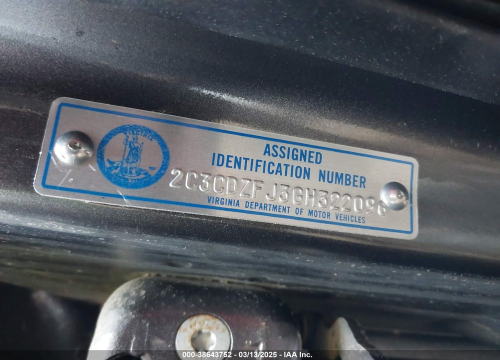 2016 DODGE CHALLENGER VIN: 2C3CDZFJ3GH322096