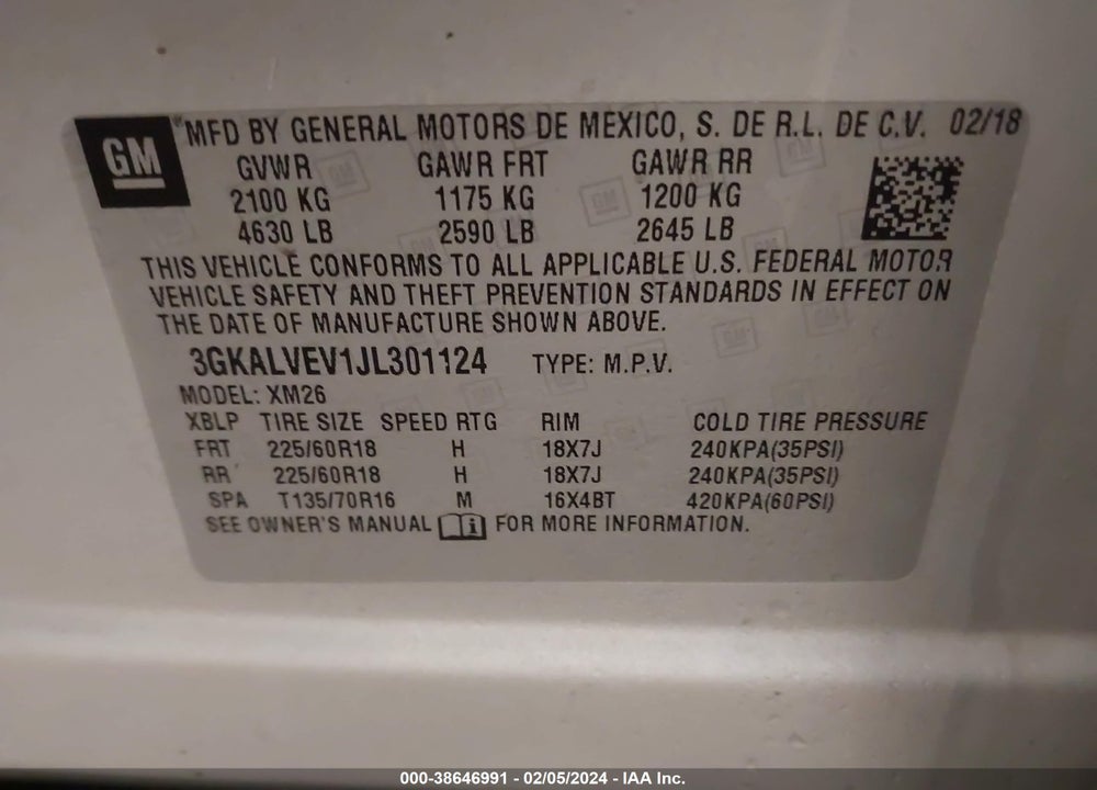 2018 GMC TERRAIN SLT VIN: 3GKALVEV1JL301124