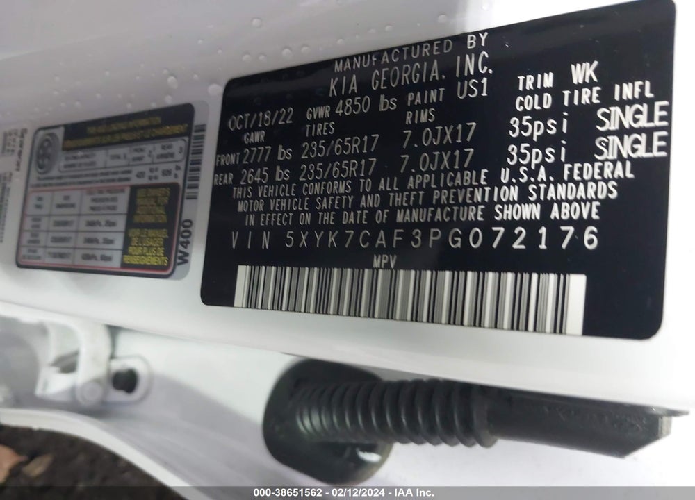 2023 KIA SPORTAGE X-PRO VIN: 5XYK7CAF3PG072176
