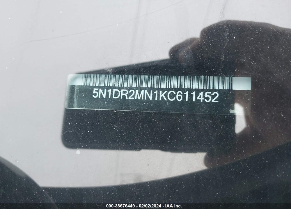 2019 NISSAN PATHFINDER SL VIN: 5N1DR2MN1KC611452