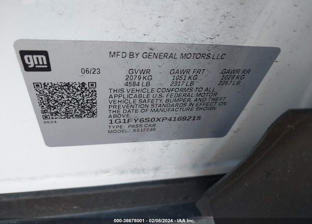 2023 CHEVROLET BOLT EUV FWD LT VIN: 1G1FY6S0XP4169215