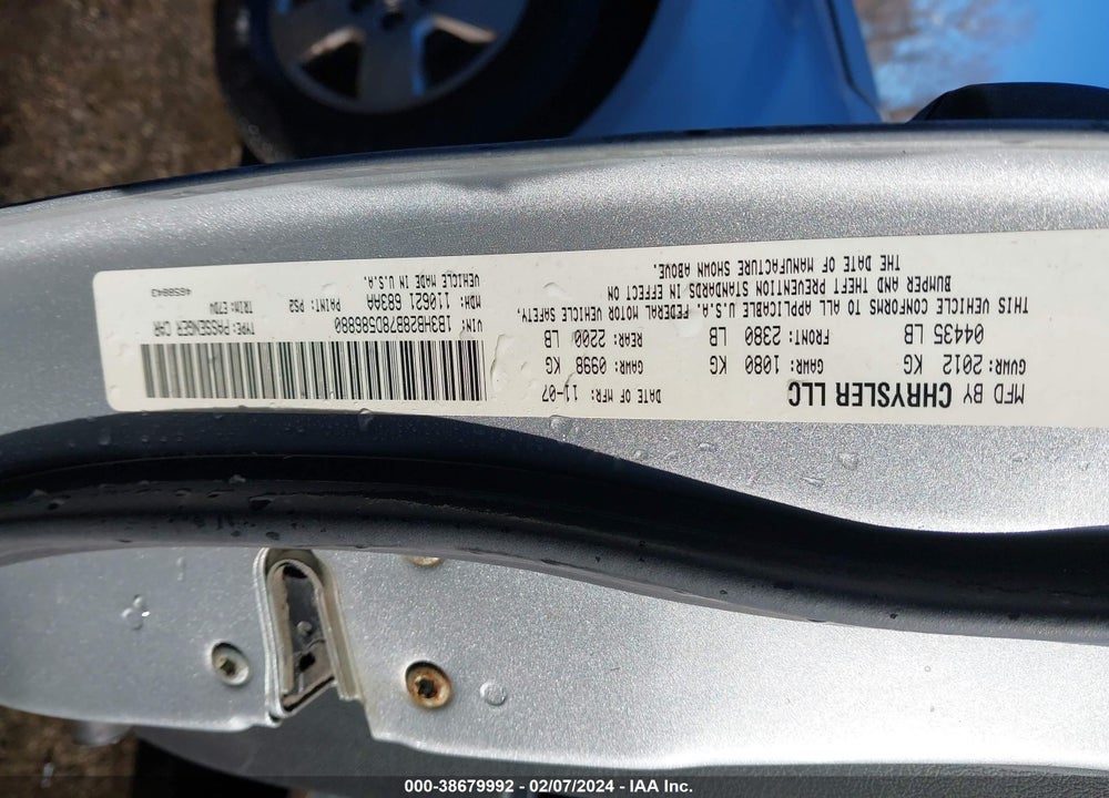 2008 DODGE CALIBER VIN: 1B3HB28B78D586880