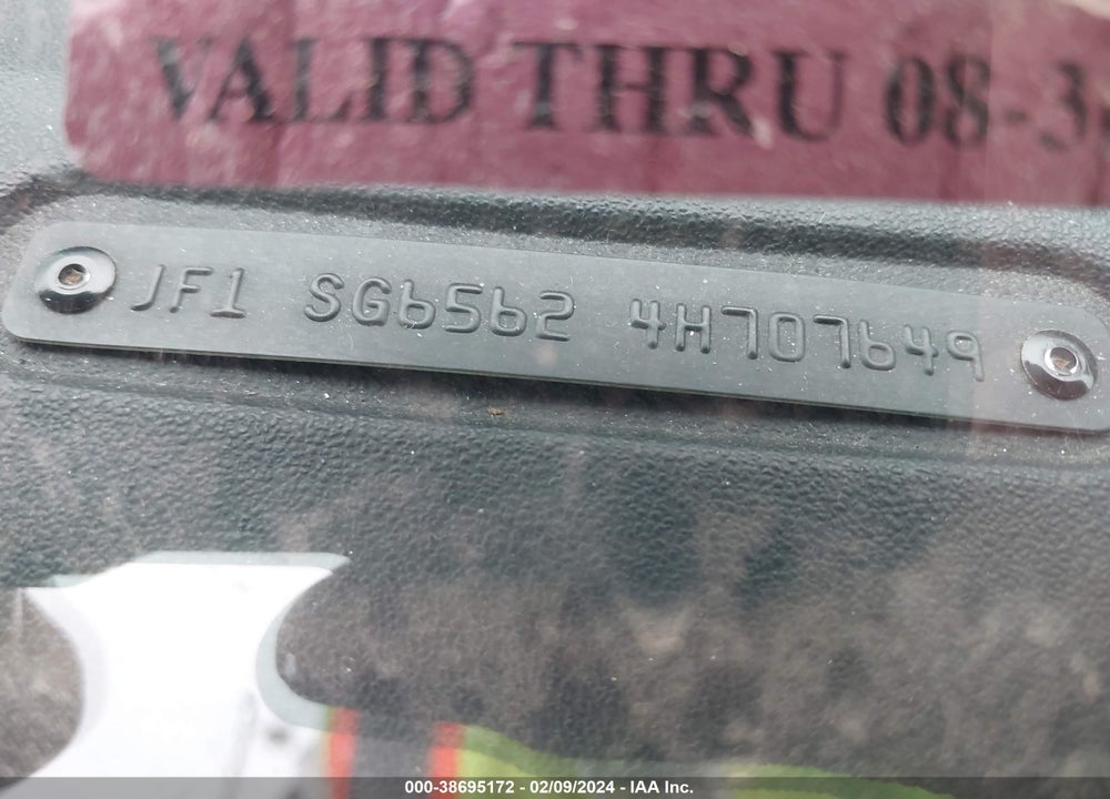 2004 SUBARU FORESTER 2.5XS VIN: JF1SG65624H707649