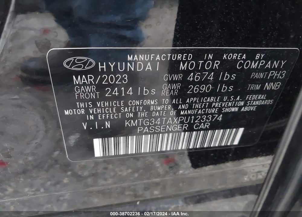 2023 GENESIS G70 2.0T RWD VIN: KMTG34TAXPU123374