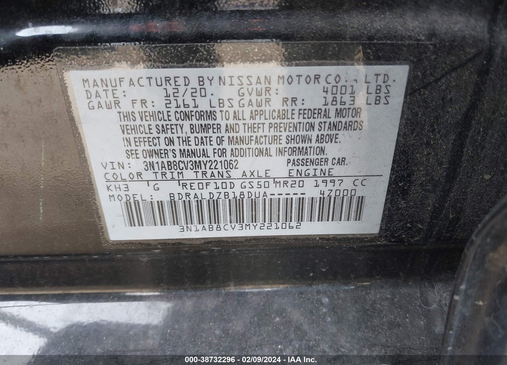 2021 NISSAN SENTRA SV XTRONIC CVT VIN: 3N1AB8CV3MY221062