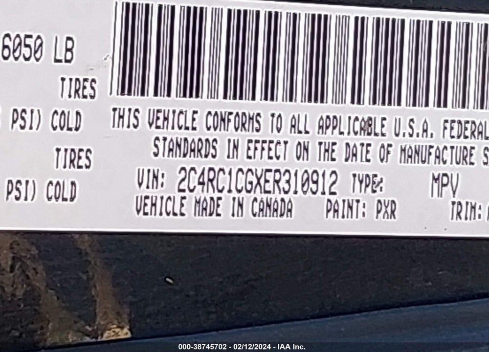 2014 CHRYSLER TOWN & COUNTRY TOURING-L VIN: 2C4RC1CGXER310912