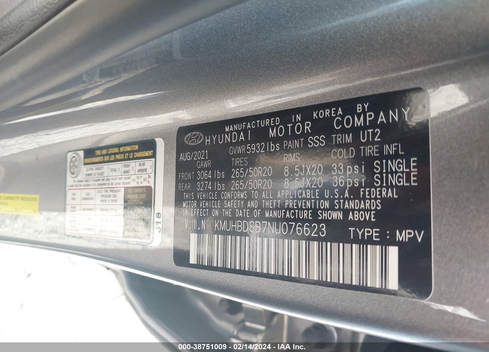 2022 GENESIS GV80 2.5T AWD VIN: KMUHBDSB7NU076623
