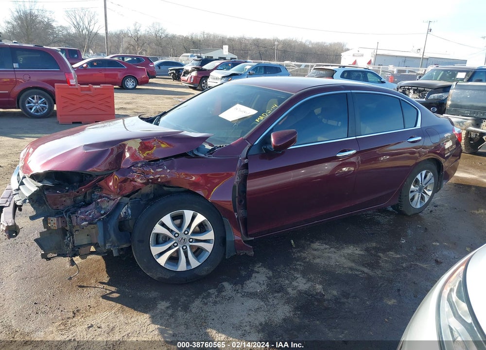 2013 HONDA ACCORD LX VIN: 1HGCR2F38DA045365