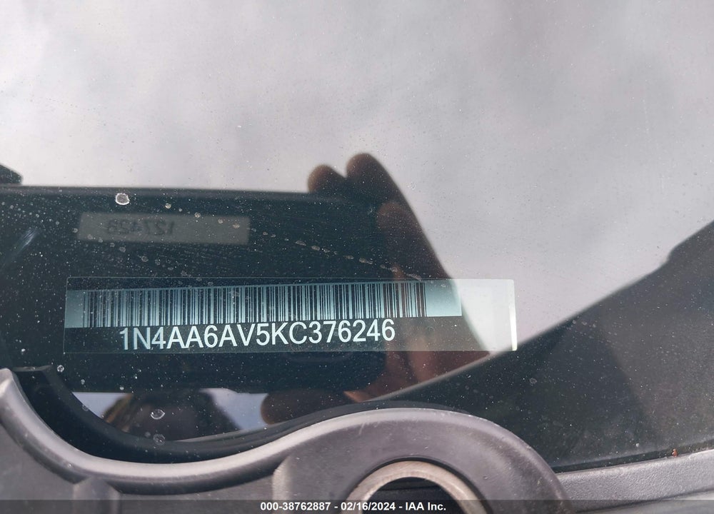 2019 NISSAN MAXIMA 3.5 S VIN: 1N4AA6AV5KC376246