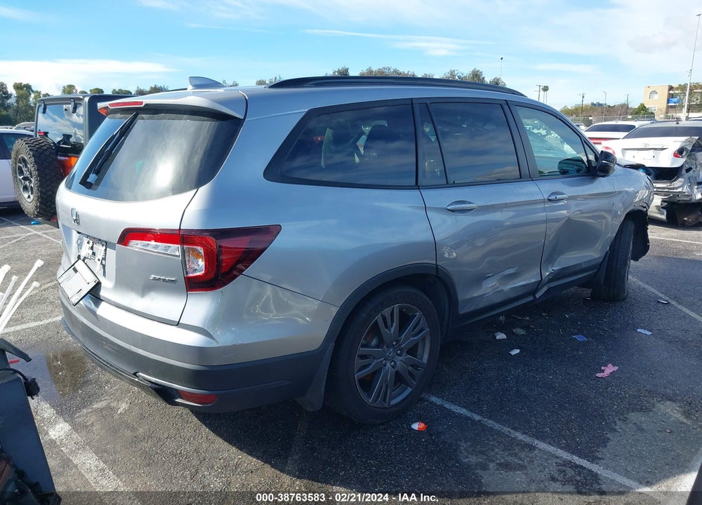 2022 HONDA PILOT 2WD SPORT VIN: 5FNYF5H31NB028265
