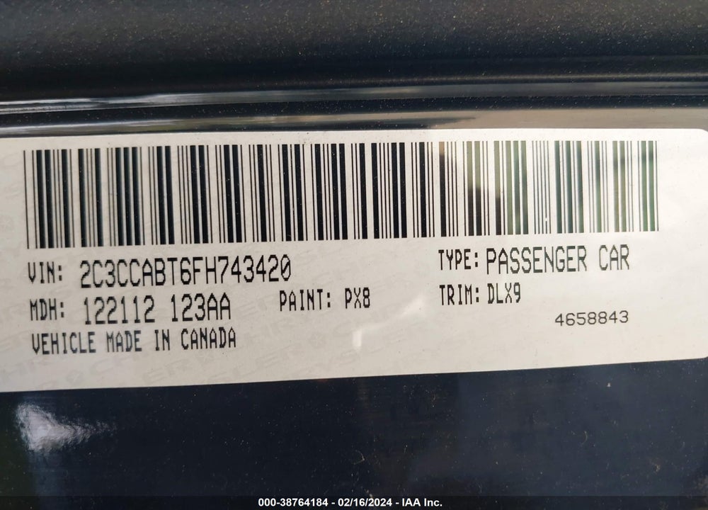 2015 CHRYSLER 300 300S VIN: 2C3CCABT6FH743420