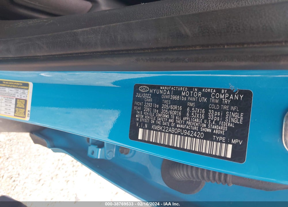 2023 HYUNDAI KONA SE VIN: KM8K22AB0PU942420