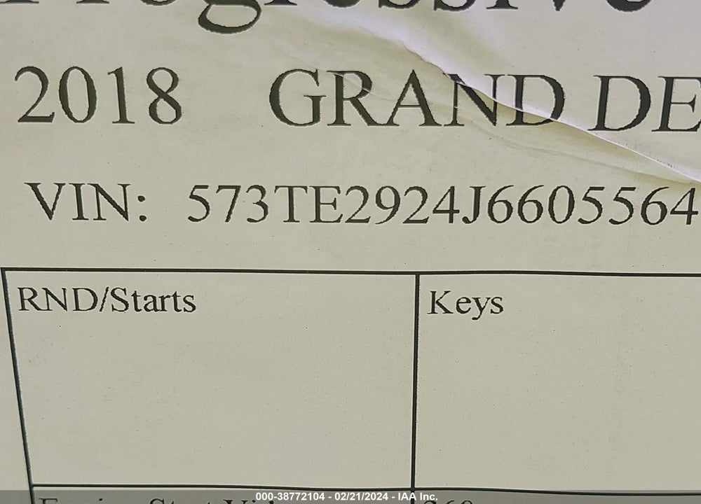 2018 GRAND DESIGN RECREATIONAL VIN: 573TE2924J6605564