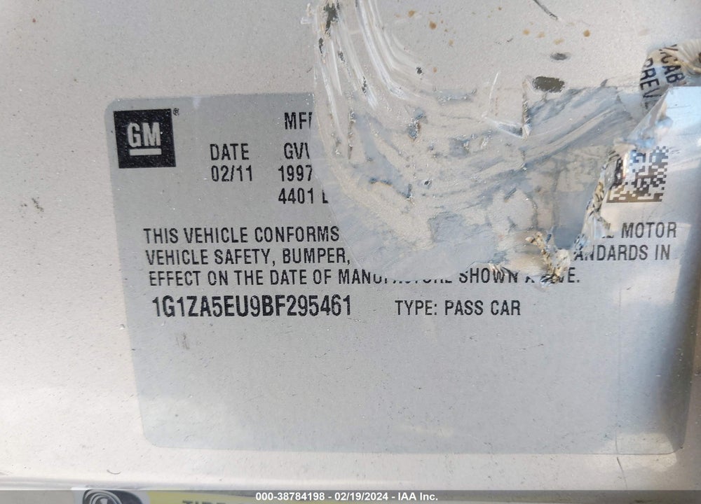 2011 CHEVROLET MALIBU LS VIN: 1G1ZA5EU9BF295461