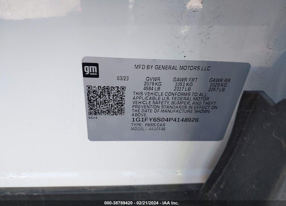 2023 CHEVROLET BOLT EUV FWD LT VIN: 1G1FY6S04P4148926
