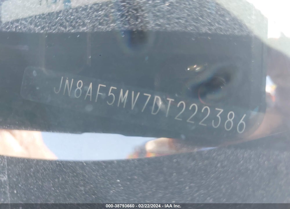 2013 NISSAN JUKE SL VIN: JN8AF5MV7DT222386