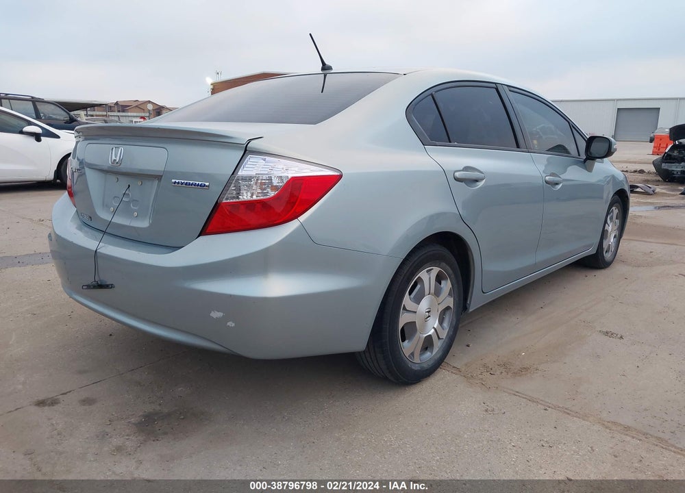 2012 HONDA CIVIC HYBRID VIN: JHMFB4F26CS004968