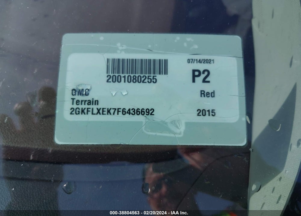 2015 GMC TERRAIN SLT-1 VIN: 2GKFLXEK7F6436692