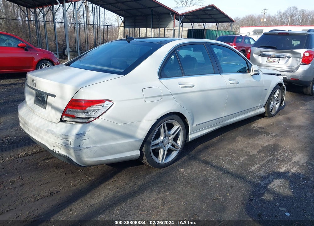 2012 MERCEDES-BENZ C 250 LUXURY/SPORT VIN: WDDGF4HB1CA641995