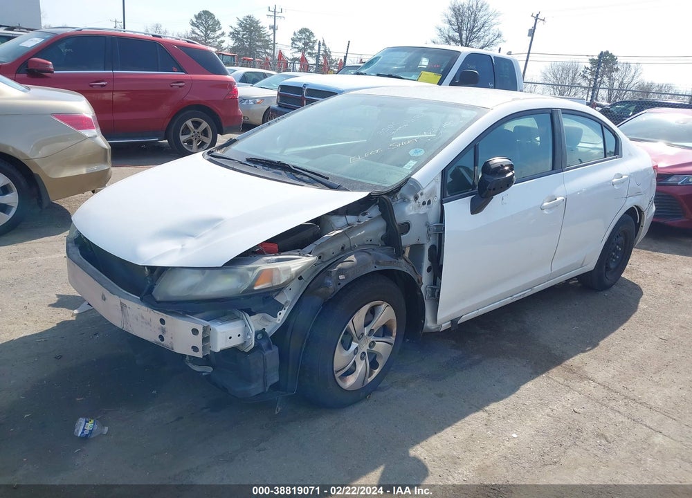 2013 HONDA CIVIC LX VIN: 19XFB2F56DE074667