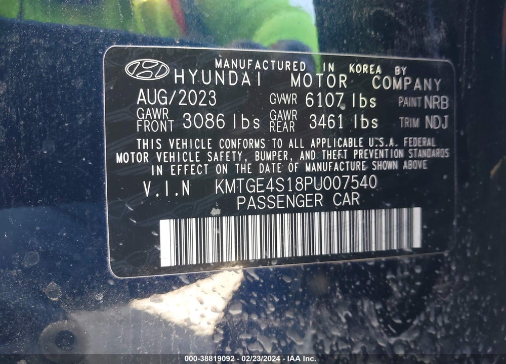 2023 GENESIS ELECTRIFIED G80 VIN: KMTGE4S18PU007540