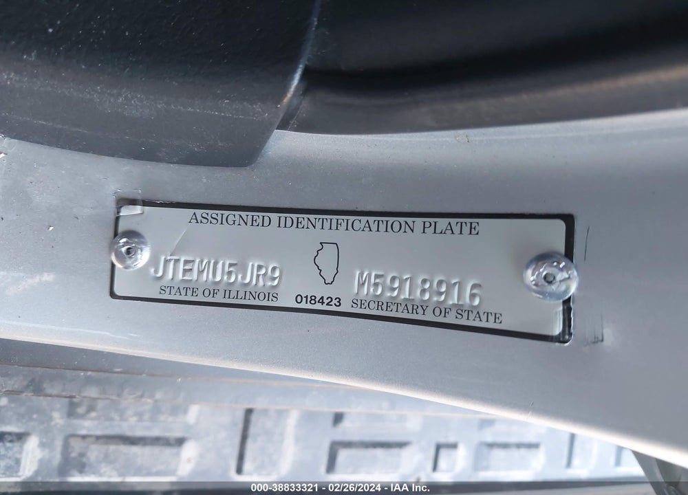 2021 TOYOTA 4RUNNER SR5 VIN: JTEMU5JR9M5918916