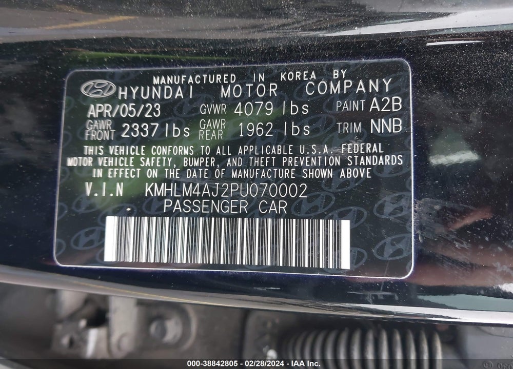 2023 HYUNDAI ELANTRA HYBRID BLUE VIN: KMHLM4AJ2PU070002