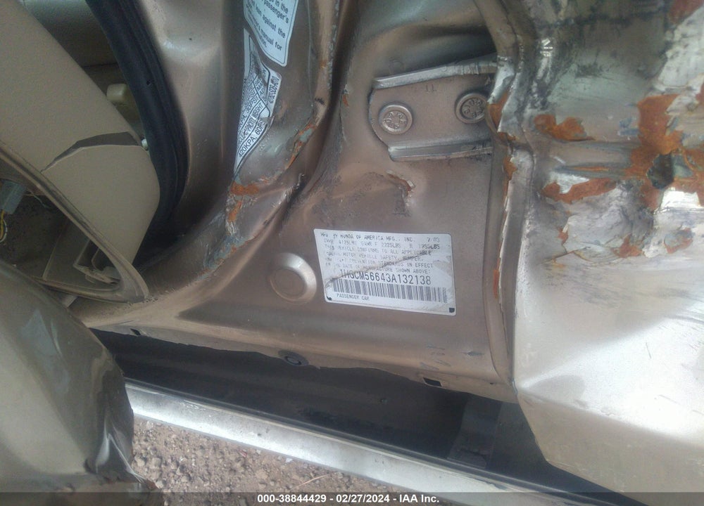 2003 HONDA ACCORD 2.4 EX VIN: 1HGCM56643A132138