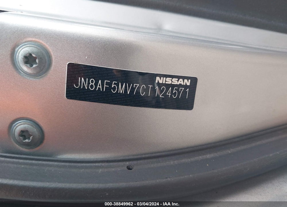 2012 NISSAN JUKE SL VIN: JN8AF5MV7CT124571
