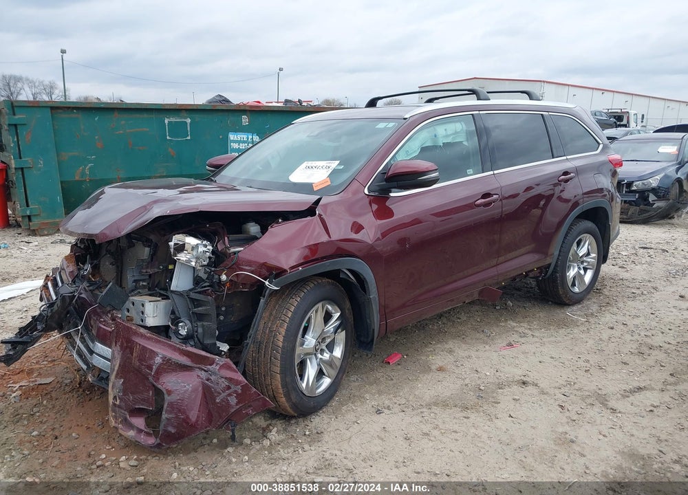 2019 TOYOTA HIGHLANDER LIMITED VIN: 5TDDZRFH6KS980634