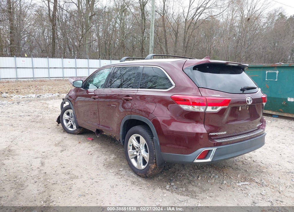 2019 TOYOTA HIGHLANDER LIMITED VIN: 5TDDZRFH6KS980634