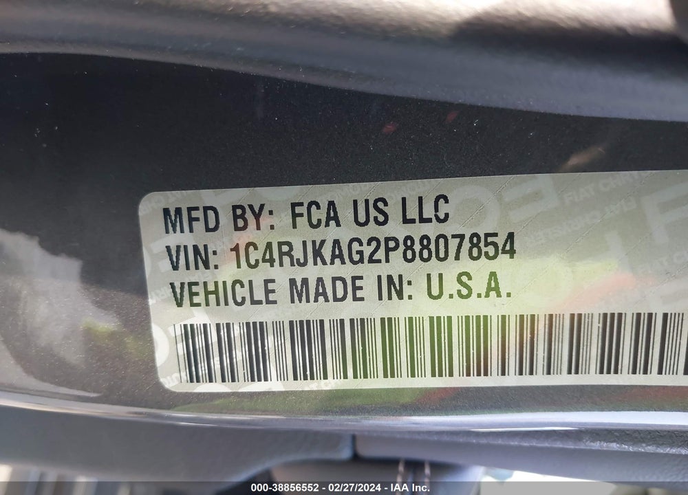 2023 JEEP GRAND CHEROKEE L LAREDO 4X4 VIN: 1C4RJKAG2P8807854
