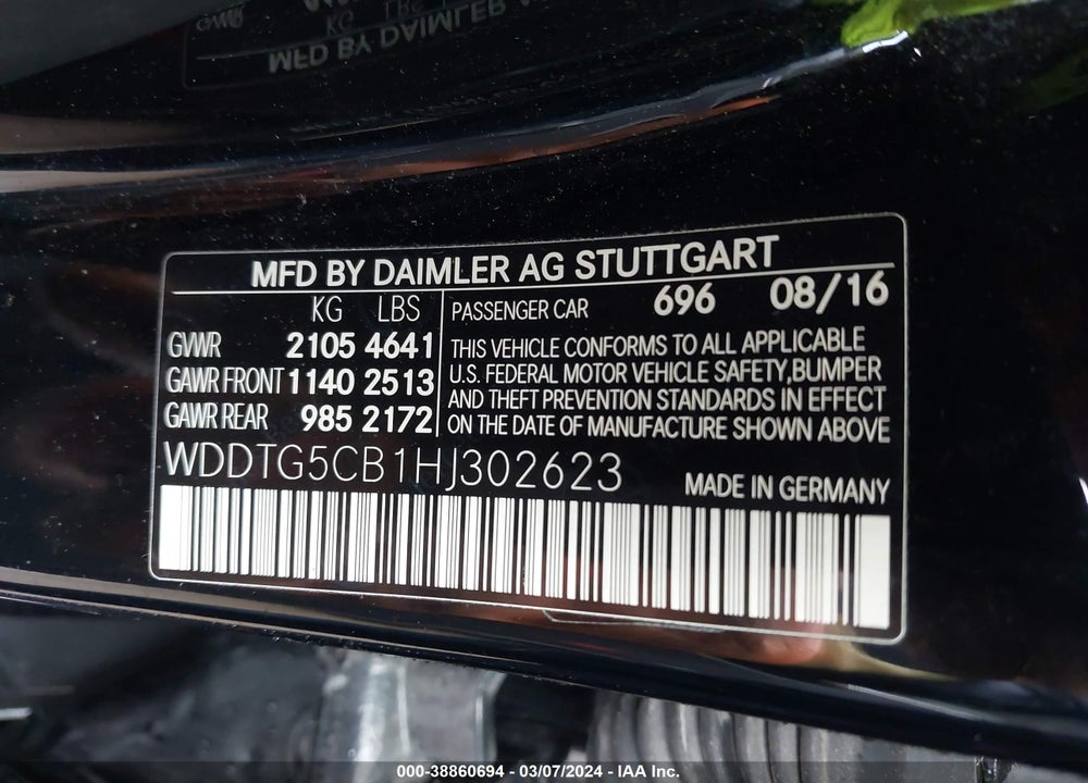 2017 MERCEDES-BENZ AMG GLA 45 4MATIC VIN: WDDTG5CB1HJ302623
