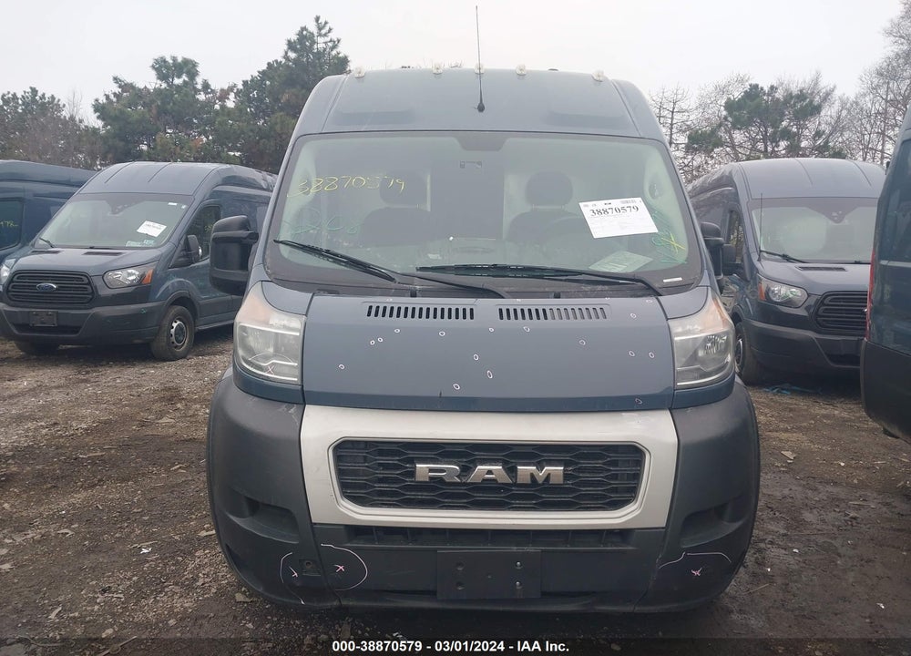 2019 RAM PROMASTER 3500 CARGO VAN HIGH ROOF 159 WB EXT VIN: 3C6URVJG5KE558671