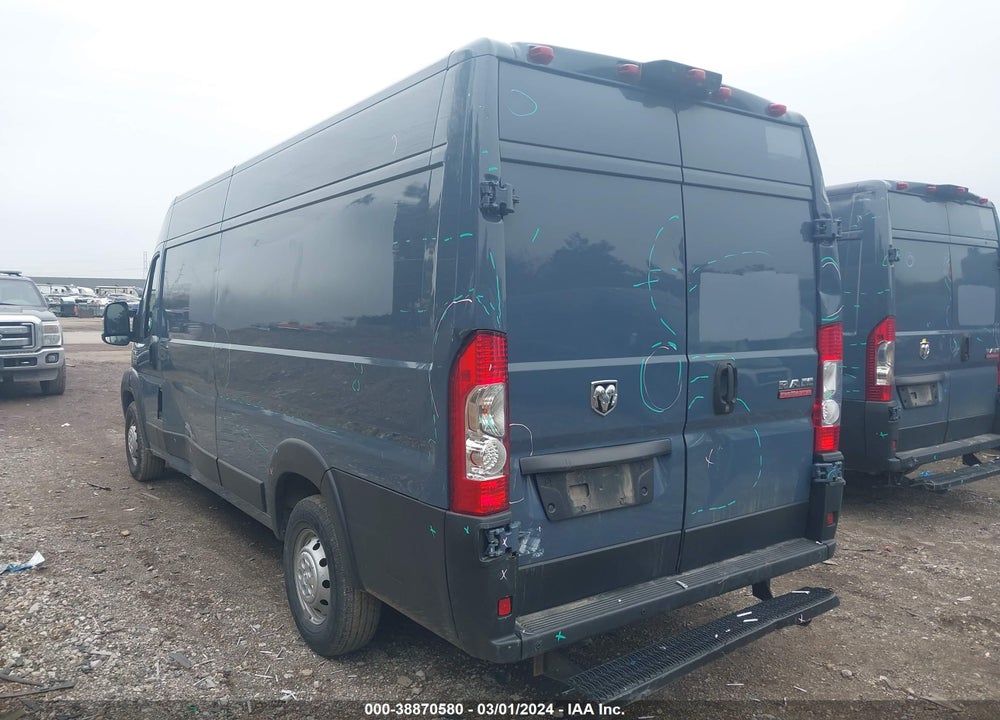 2019 RAM PROMASTER 3500 CARGO VAN HIGH ROOF 159 WB EXT VIN: 3C6URVJG6KE558520