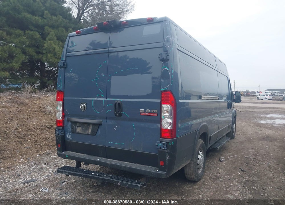 2019 RAM PROMASTER 3500 CARGO VAN HIGH ROOF 159 WB EXT VIN: 3C6URVJG6KE558520