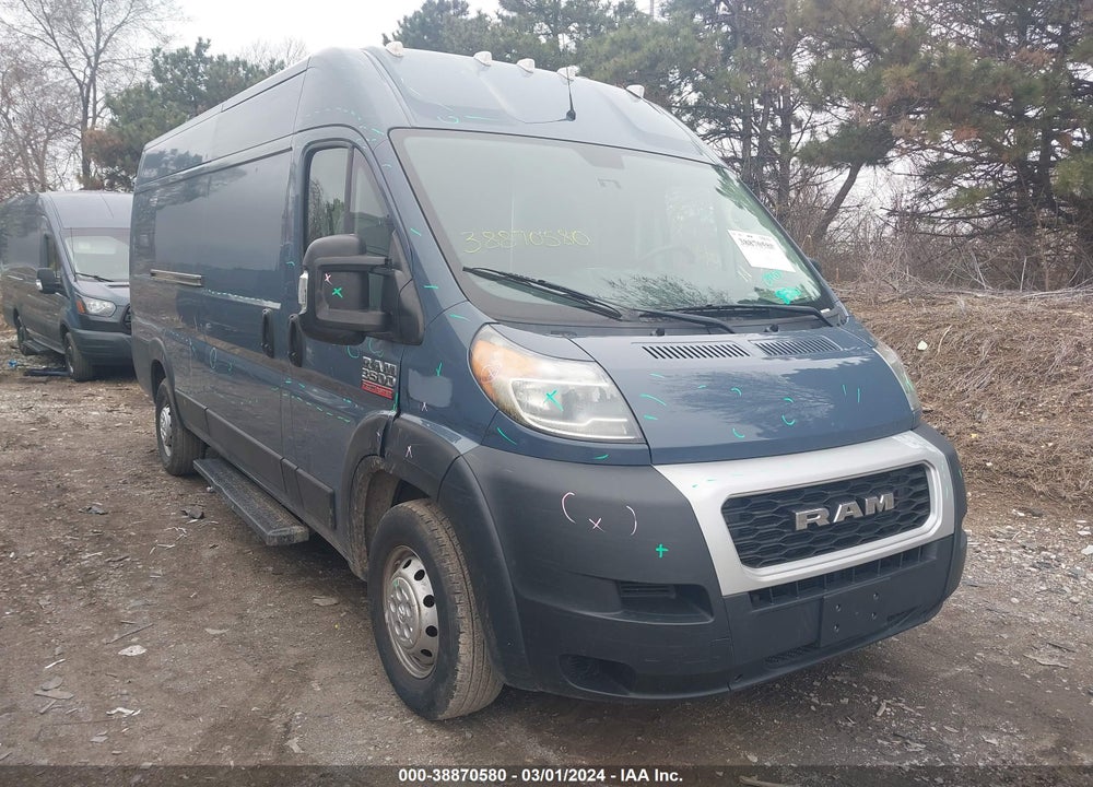 2019 RAM PROMASTER 3500 CARGO VAN HIGH ROOF 159 WB EXT VIN: 3C6URVJG6KE558520