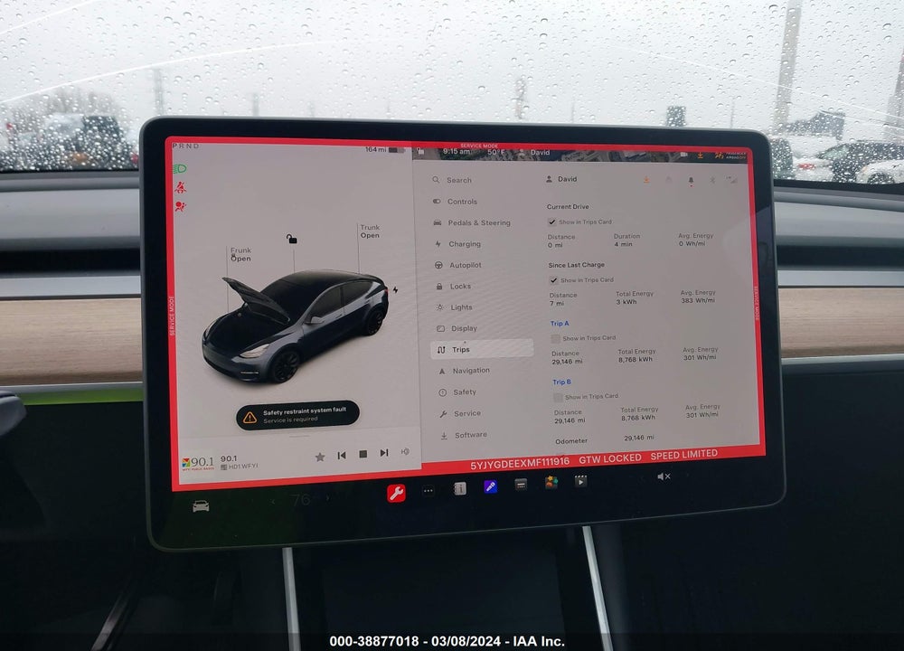 2021 TESLA MODEL Y LONG RANGE DUAL MOTOR ALL-WHEEL DRIVE VIN: 5YJYGDEEXMF111916
