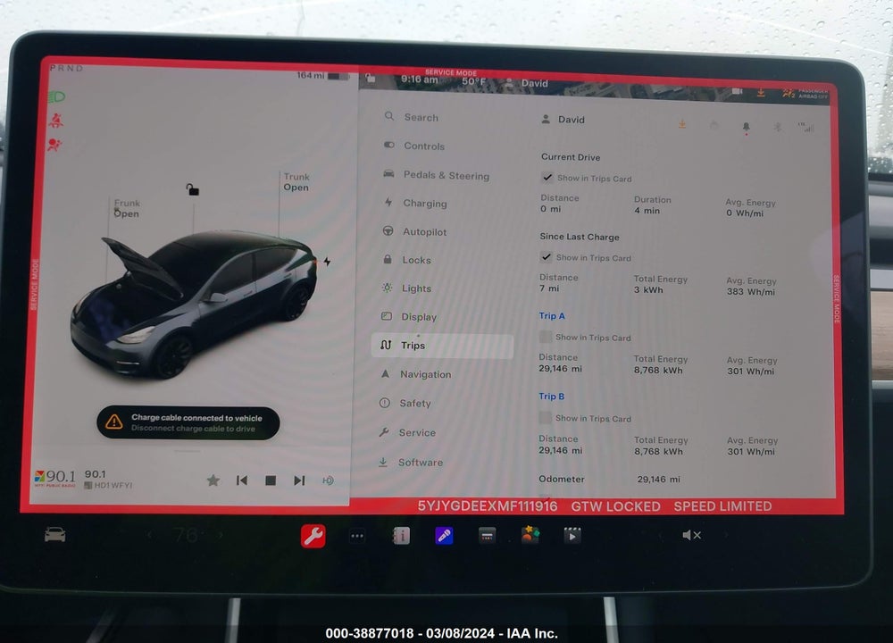 2021 TESLA MODEL Y LONG RANGE DUAL MOTOR ALL-WHEEL DRIVE VIN: 5YJYGDEEXMF111916