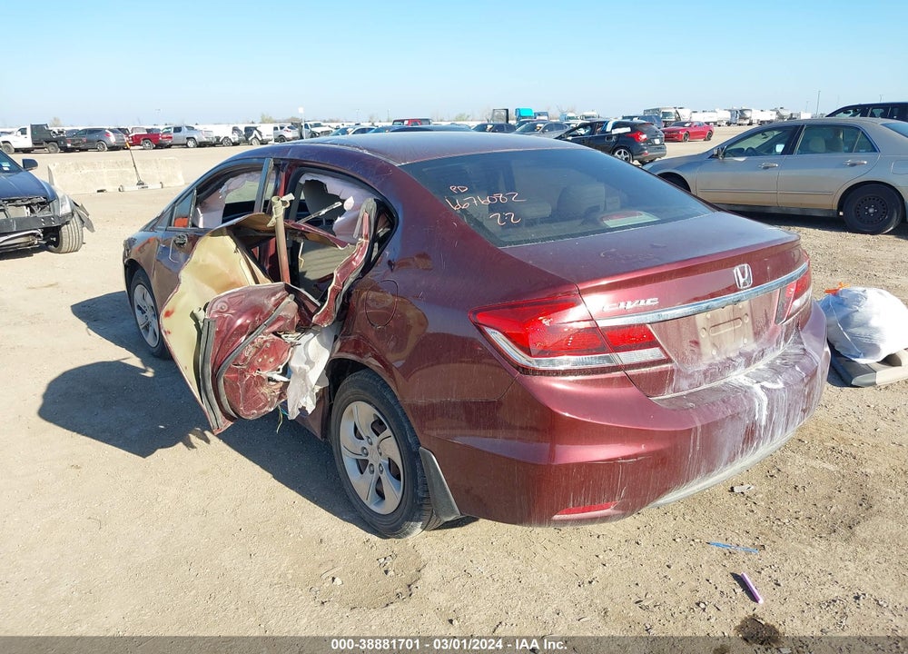 2014 HONDA CIVIC LX VIN: 2HGFB2F51EH507819