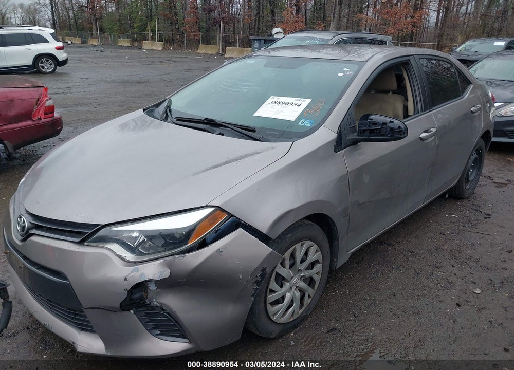 2016 TOYOTA COROLLA LE VIN: 2T1BURHE0GC708542